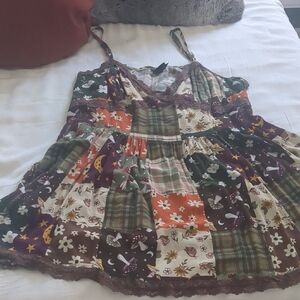 Hot Topic Patchwork Mini Dress - Multicolor